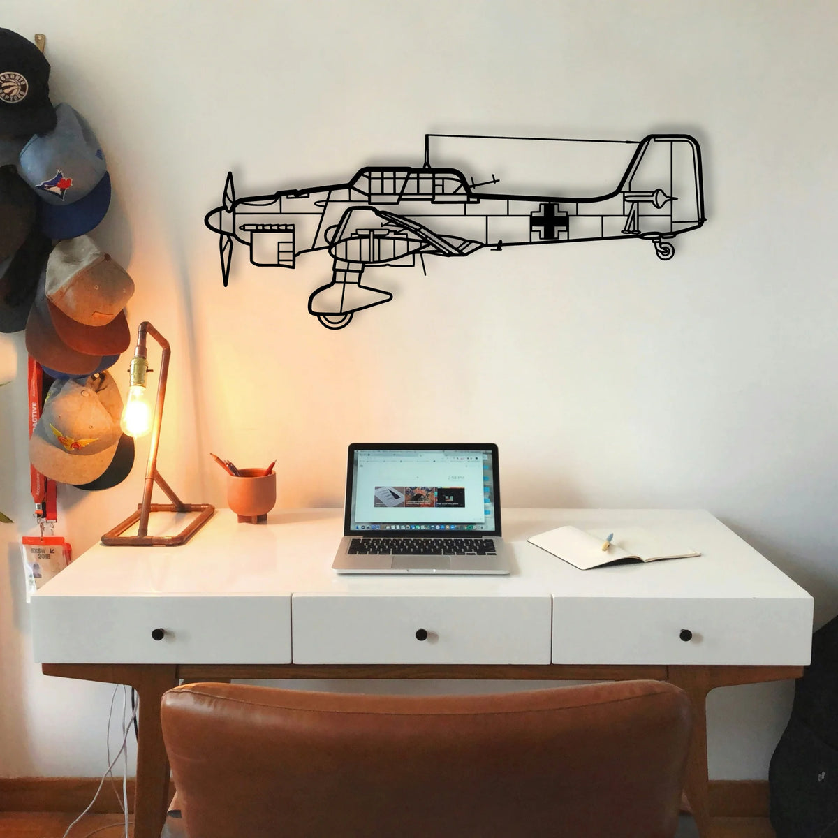 Stuka Ju 87 Classic Aircraft Silhouette Metal Wall Art - Tinvibe