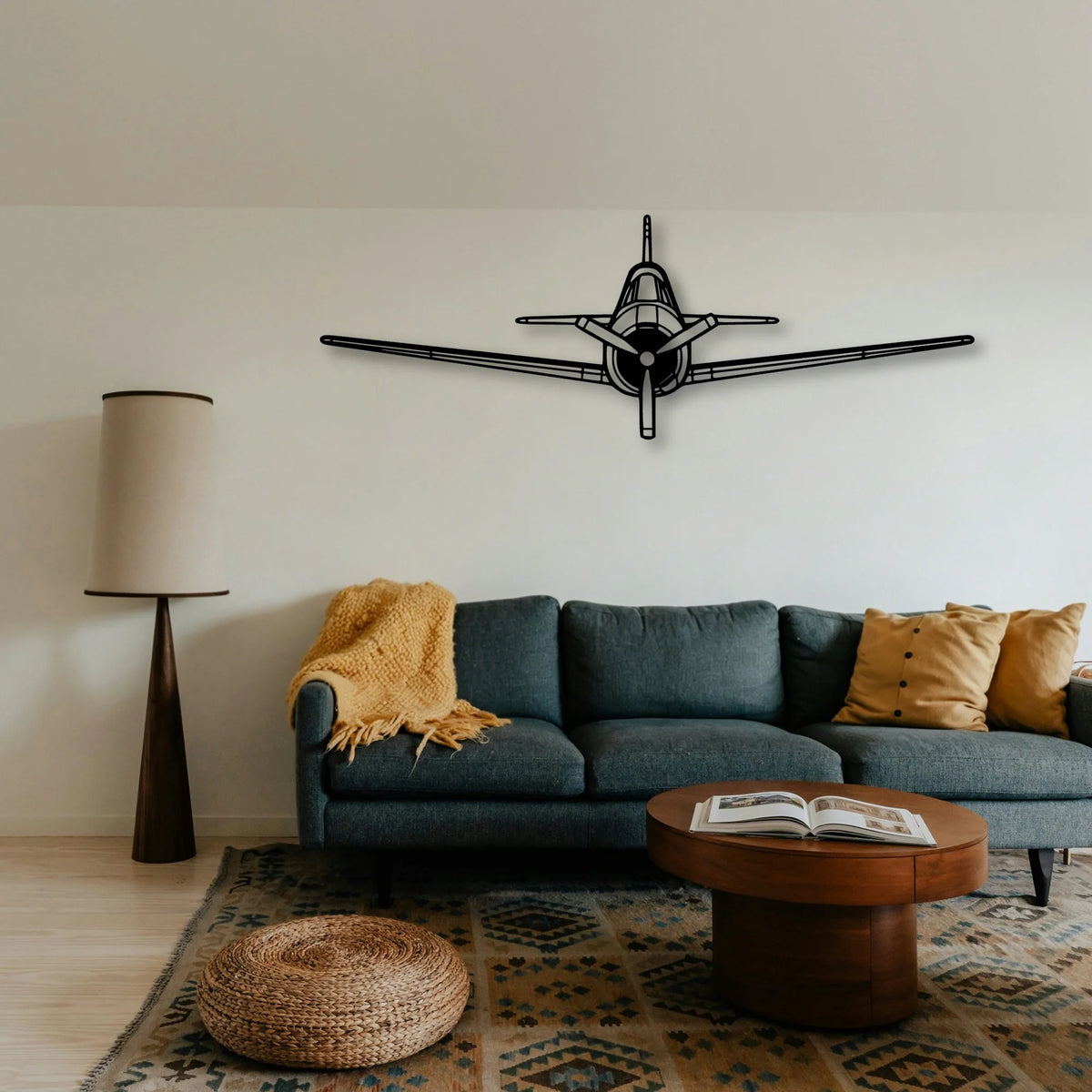 T 28 Trojan Classic Aircraft Silhouette Metal Wall Art - Tinvibe