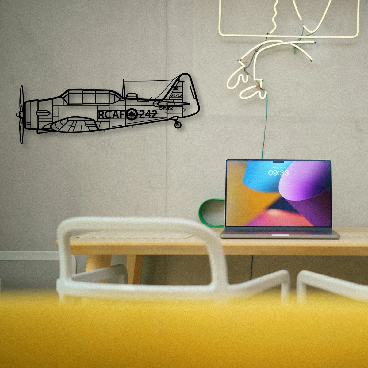 T33 2 Classic Aircraft Silhouette Metal Wall Art - Tinvibe