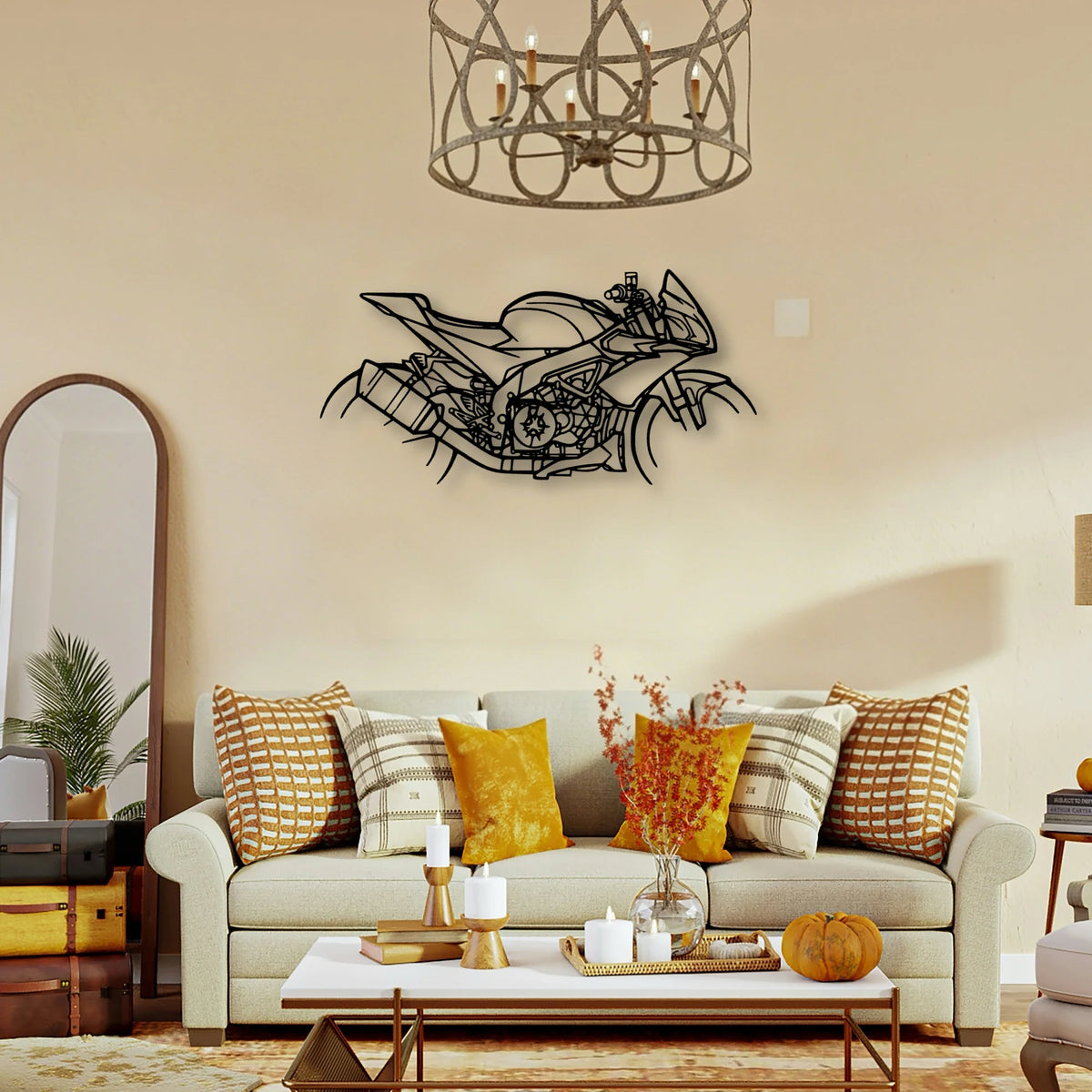 Tuono 2018 2 Classic Motorcycle Silhouette Metal Wall Art - Tinvibe