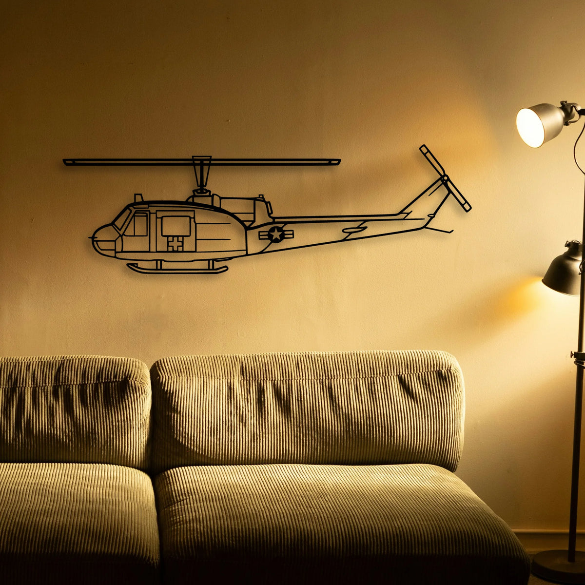 Uh 1 Med Huey Classic Aircraft Silhouette Metal Wall Art - Tinvibe