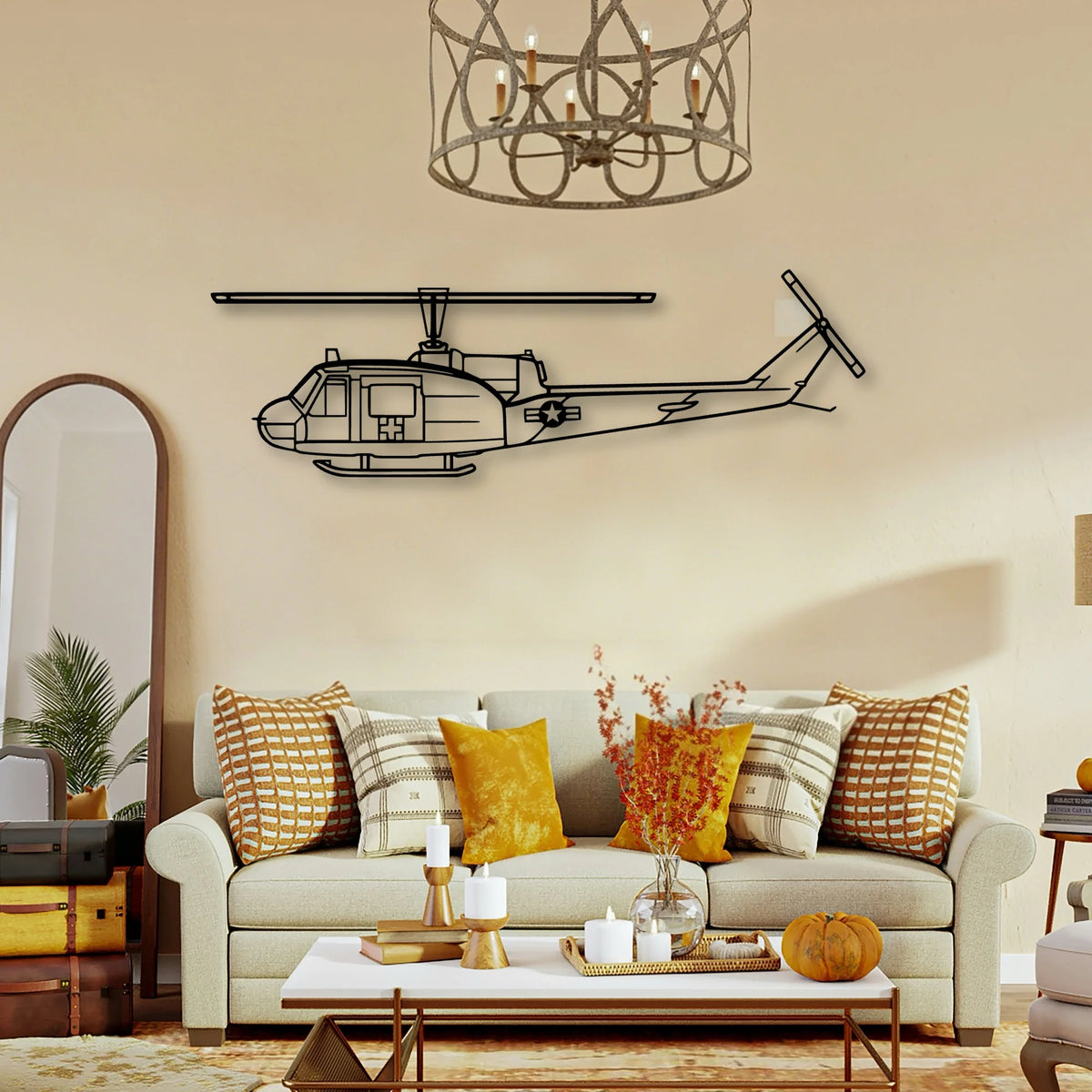 Uh 1 Med Huey Classic Aircraft Silhouette Metal Wall Art - Tinvibe