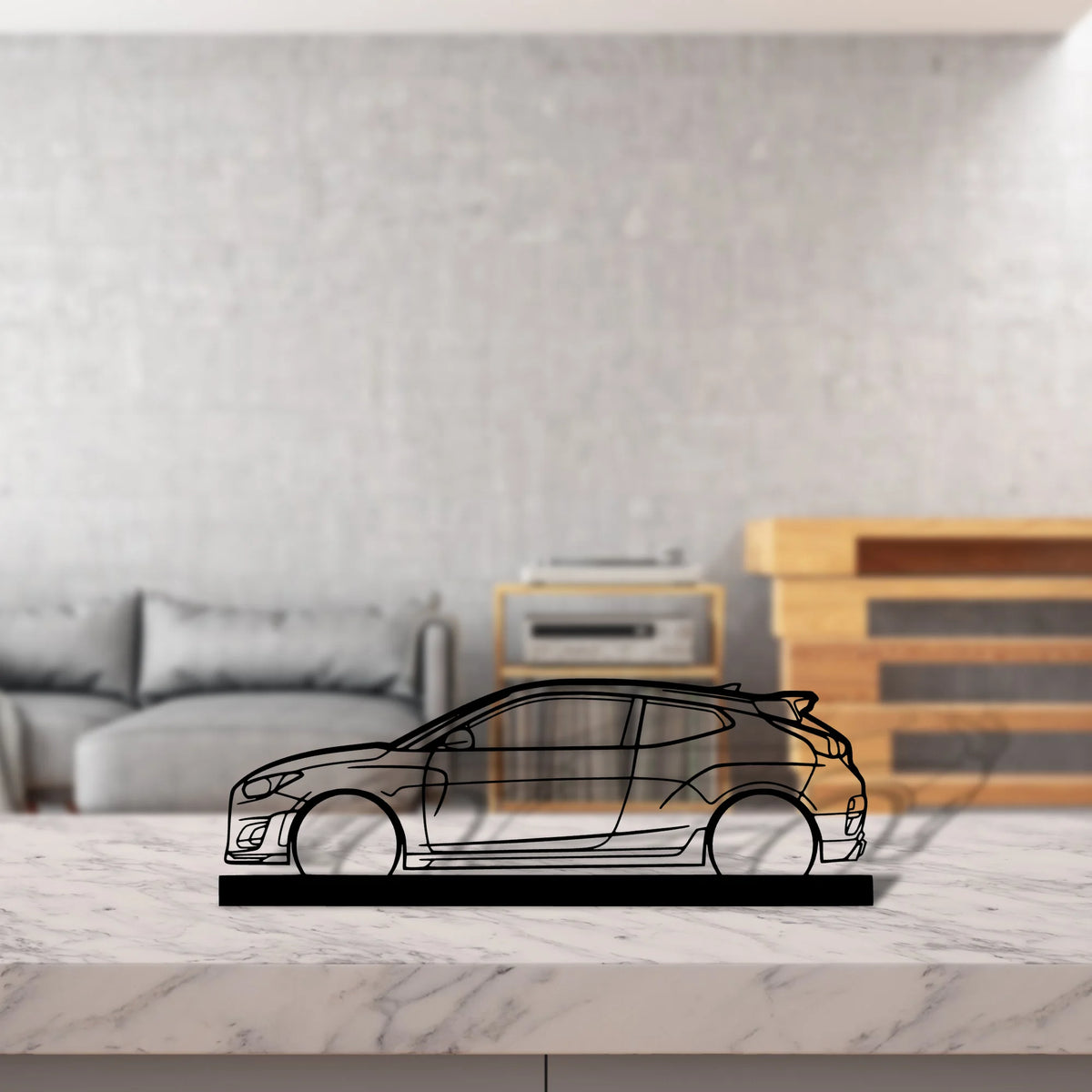 veloster-n Silhouette Metal Art Stand - Tinvibe