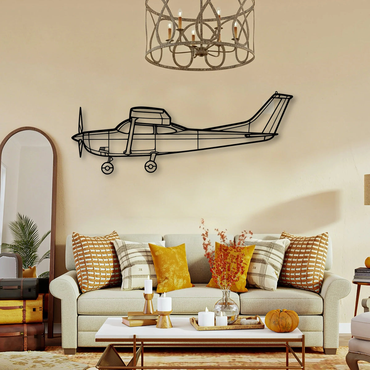 180F Classic Aircraft Silhouette Metal Wall Art - Tinvibe