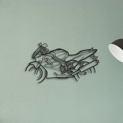 2003 Honda CBR 600 Classic Motorcycle Silhouette Metal Wall Art - Tinvibe