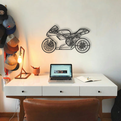 2009 Ducati 848 Classic Motorcycle Silhouette Metal Wall Art - Tinvibe