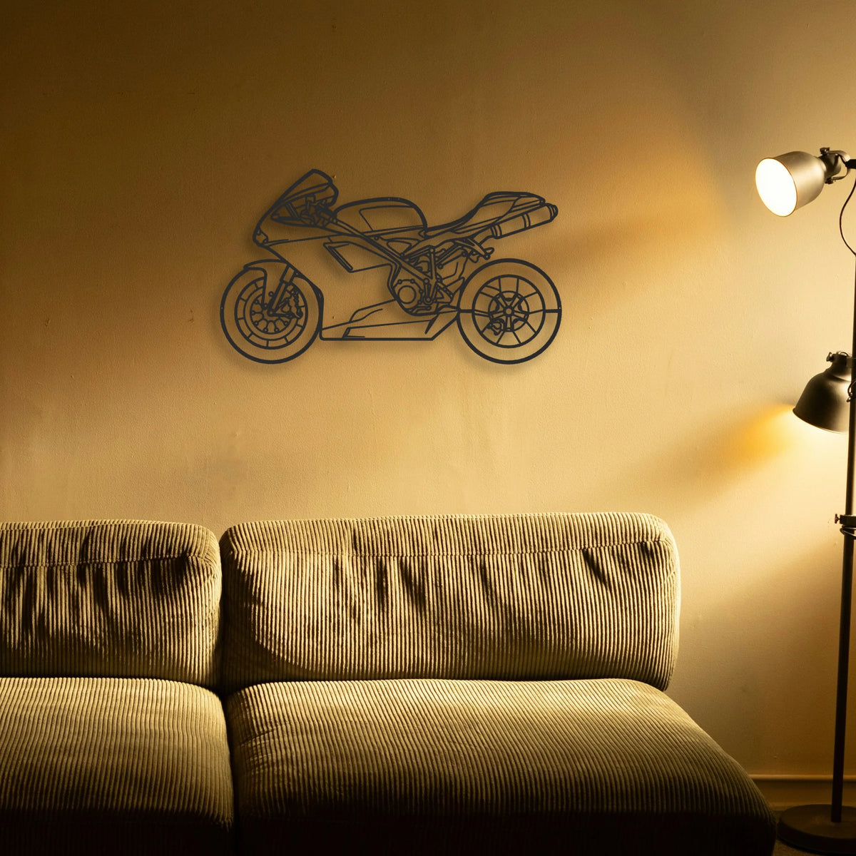 2009 Ducati 848 Classic Motorcycle Silhouette Metal Wall Art - Tinvibe