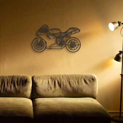 2009 Ducati 848 Classic Motorcycle Silhouette Metal Wall Art - Tinvibe