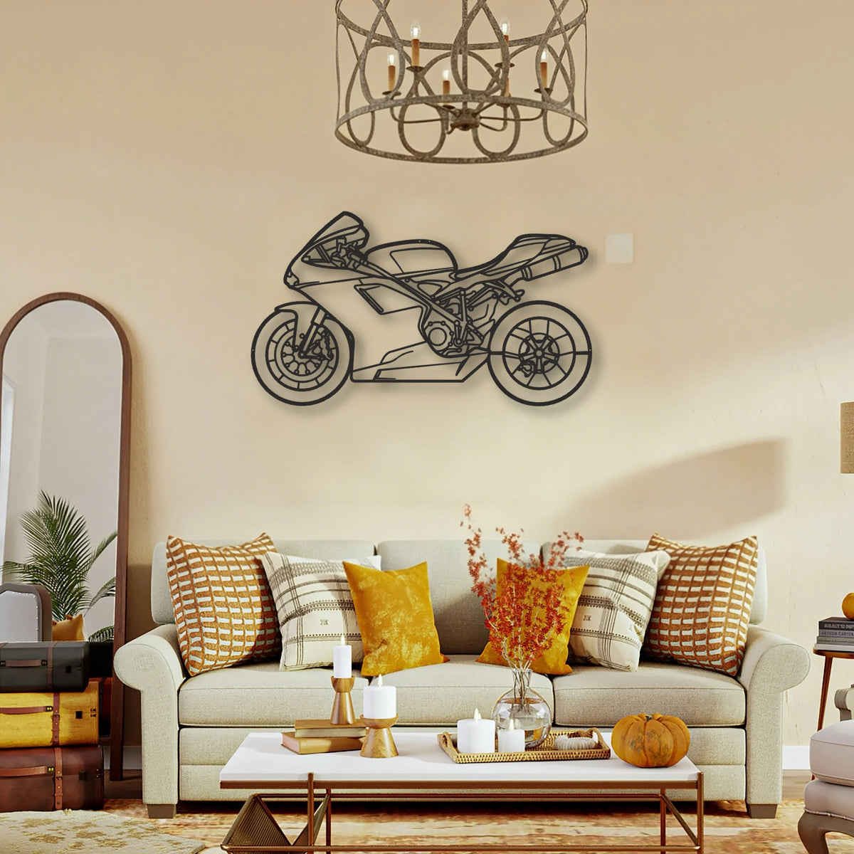 2009 Ducati 848 Classic Motorcycle Silhouette Metal Wall Art - Tinvibe