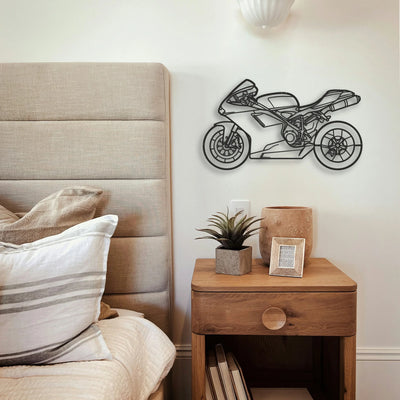 2009 Ducati 848 Classic Motorcycle Silhouette Metal Wall Art - Tinvibe