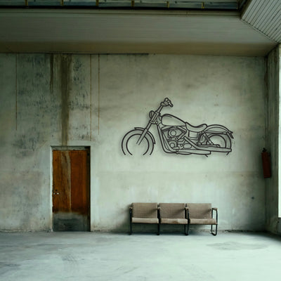 2017 Harley Davidson Dyna Street Bob Classic Motorcycle Silhouette Metal Wall Art - Tinvibe