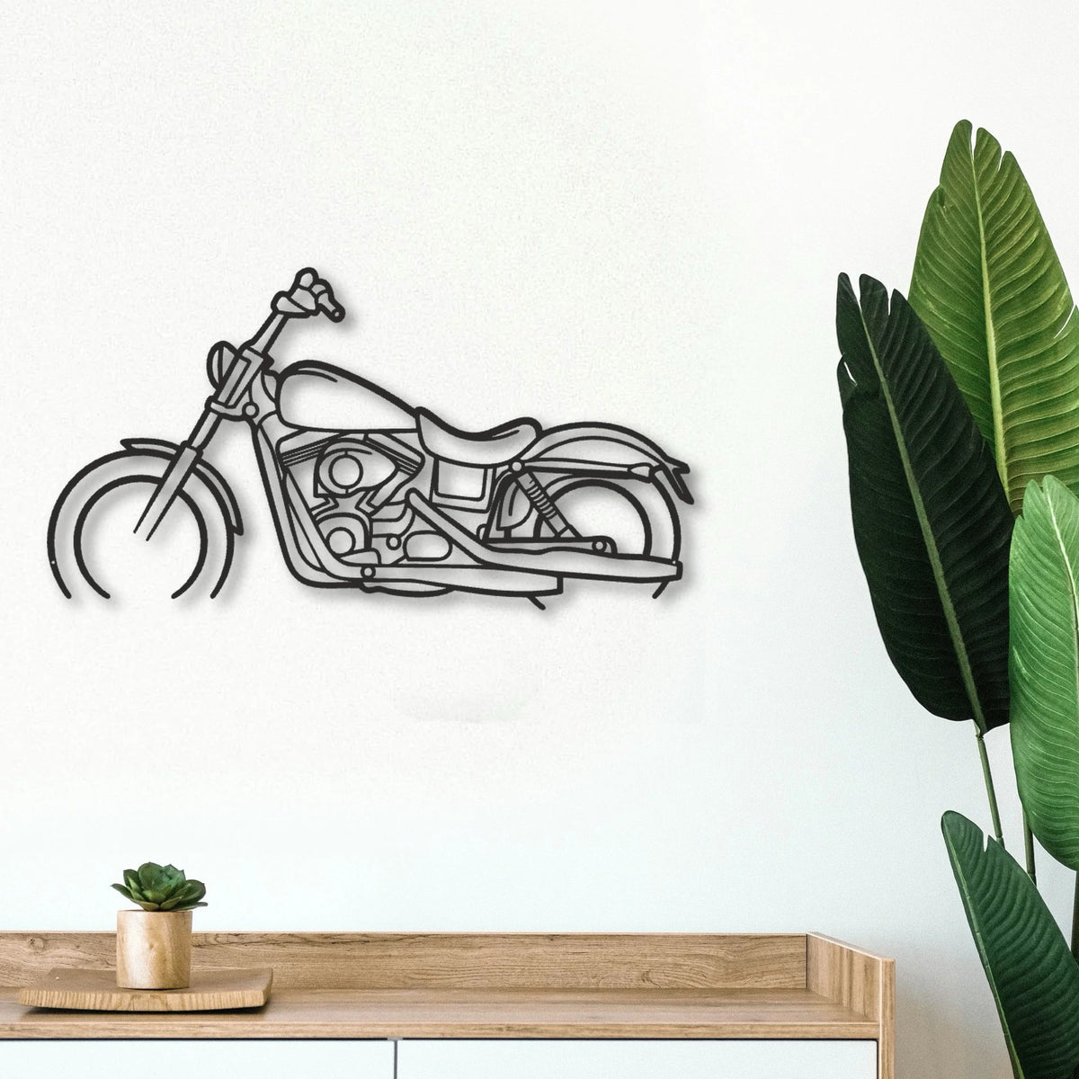 2017 Harley Davidson Dyna Street Bob Classic Motorcycle Silhouette Metal Wall Art - Tinvibe