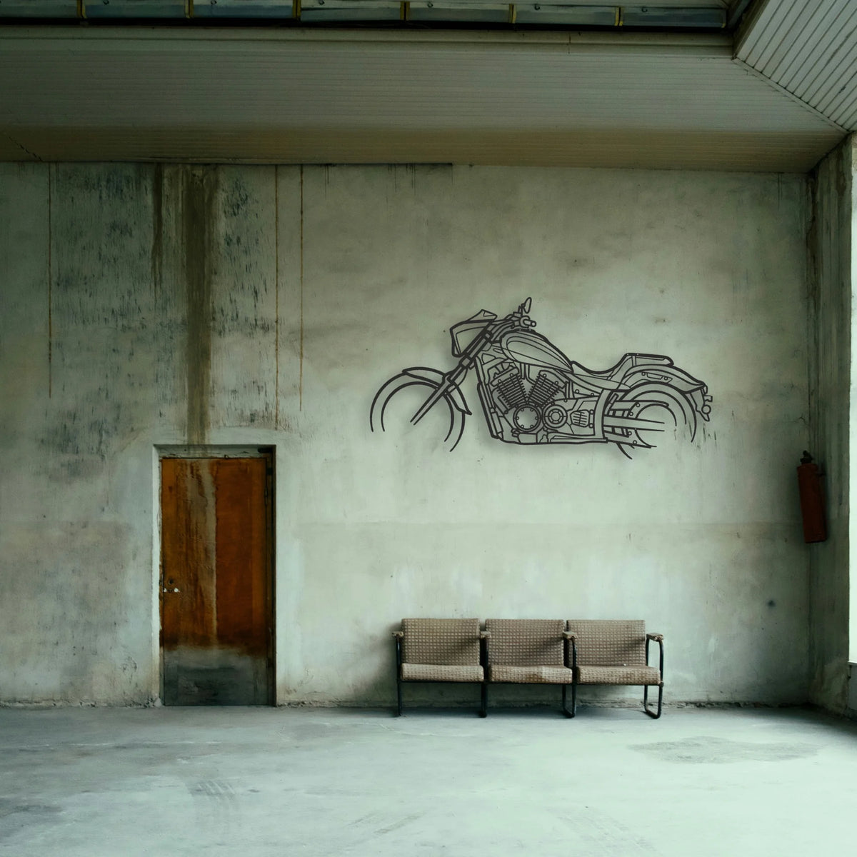 2017 Yamaha Stryker SE Classic Motorcycle Silhouette Metal Wall Art - Tinvibe