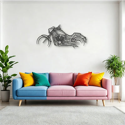 2017 Yamaha Stryker SE Classic Motorcycle Silhouette Metal Wall Art - Tinvibe