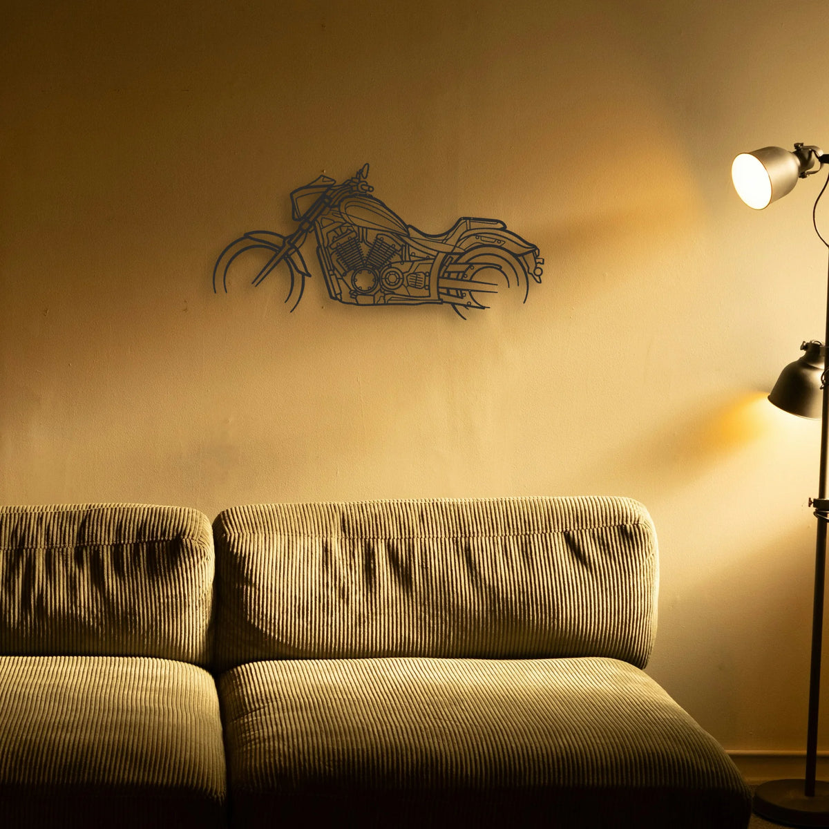 2017 Yamaha Stryker SE Classic Motorcycle Silhouette Metal Wall Art - Tinvibe