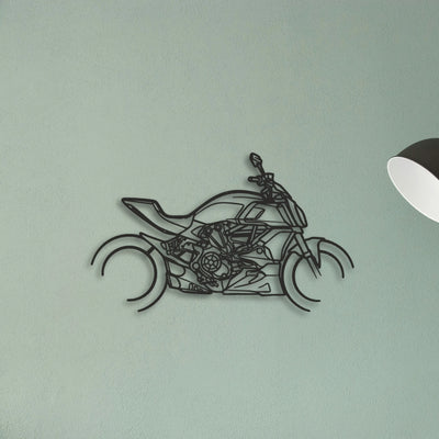 2019 Ducati Diavel 126O Classic Motorcycle Silhouette Metal Wall Art - Tinvibe