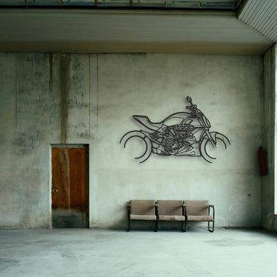 2019 Ducati Diavel 126O Classic Motorcycle Silhouette Metal Wall Art - Tinvibe