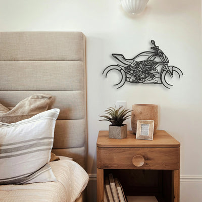 2019 Ducati Diavel 126O Classic Motorcycle Silhouette Metal Wall Art - Tinvibe