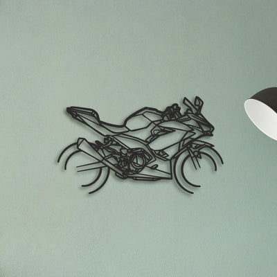 2020 Kawasaki Ninja 400 Classic Motorcycle Silhouette Metal Wall Art - Tinvibe
