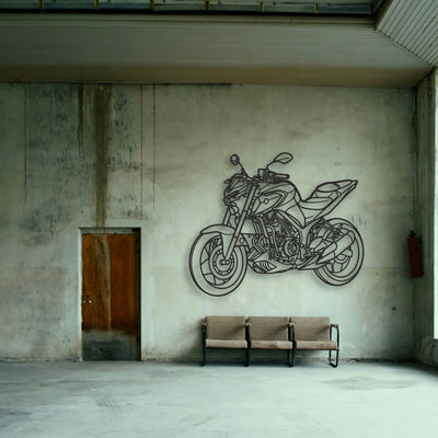 2020 Yamaha MT Classic Motorcycle Silhouette Metal Wall Art - Tinvibe
