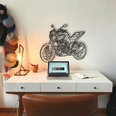 2020 Yamaha MT Classic Motorcycle Silhouette Metal Wall Art - Tinvibe