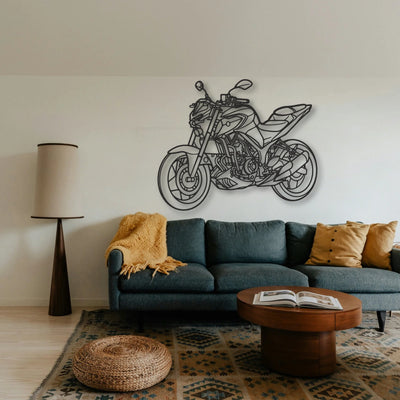 2020 Yamaha MT Classic Motorcycle Silhouette Metal Wall Art - Tinvibe
