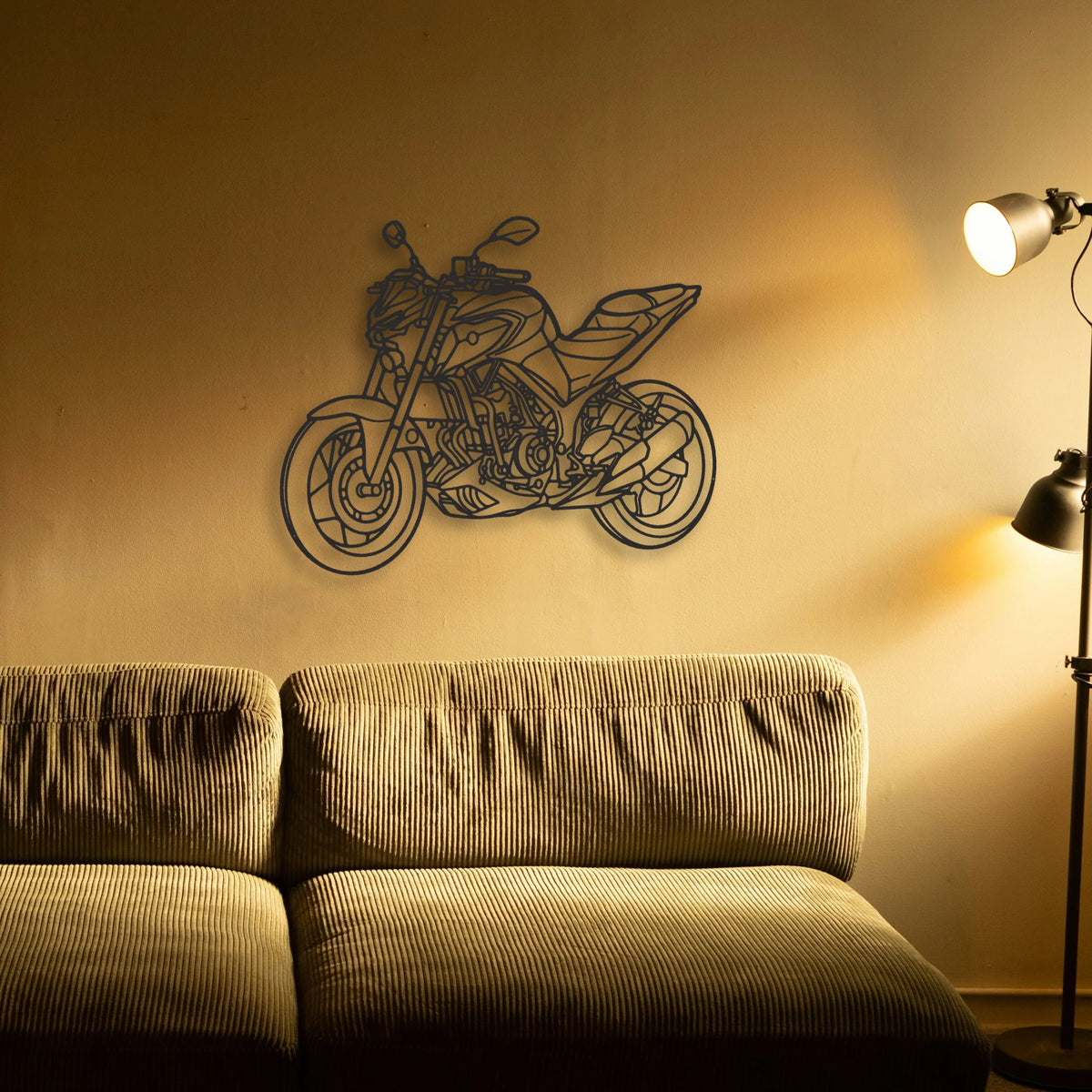2020 Yamaha MT Classic Motorcycle Silhouette Metal Wall Art - Tinvibe