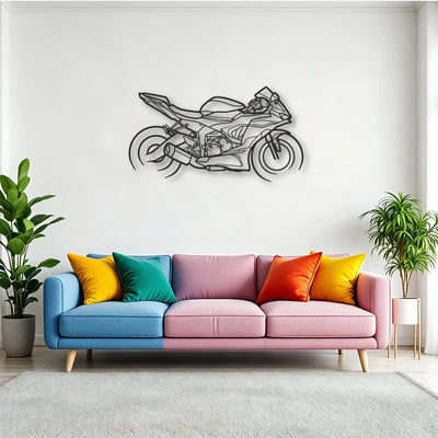 2021 Kawasaki Ninja ZX 6R Classic Motorcycle Silhouette Metal Wall Art - Tinvibe