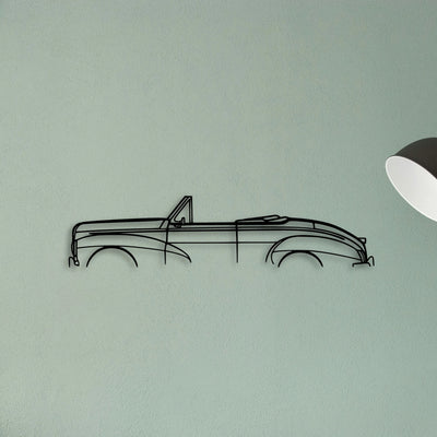 203 Convertible 1952 Classic Silhouette Metal Wall Art - Tinvibe