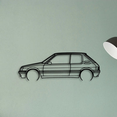 205 GTI 3 Classic Silhouette Metal Wall Art - Tinvibe