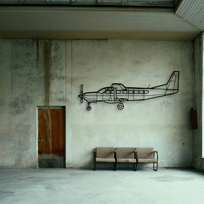 206 Turbo Stationair Classic Aircraft Silhouette Metal Wall Art - Tinvibe