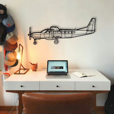 206 Turbo Stationair Classic Aircraft Silhouette Metal Wall Art - Tinvibe