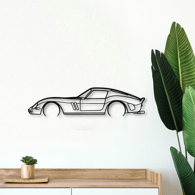 250 GTO 1965 2 Classic Silhouette Metal Wall Art - Tinvibe