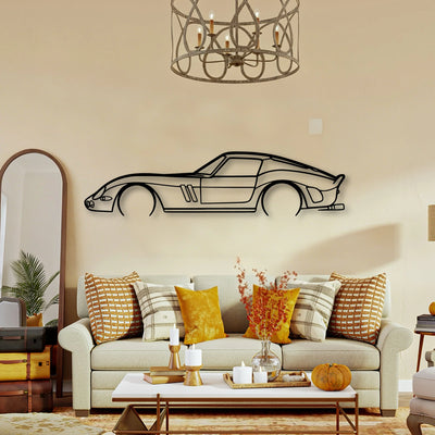 250 GTO 1965 2 Classic Silhouette Metal Wall Art - Tinvibe