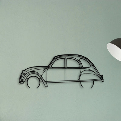2CV 1966 Classic Silhouette Metal Wall Art - Tinvibe