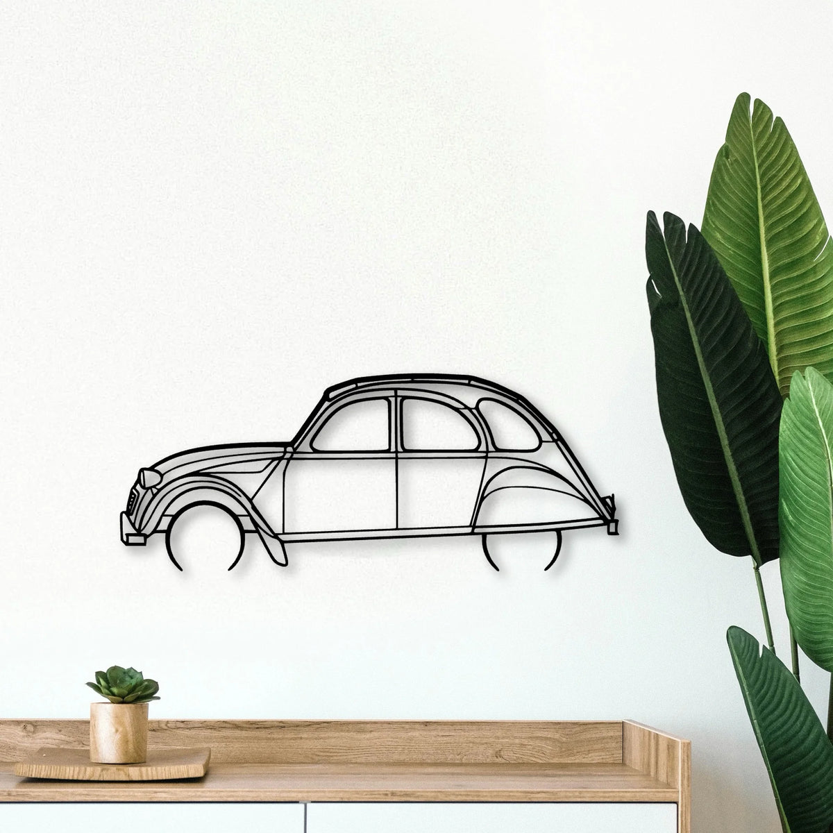 2CV 1966 Classic Silhouette Metal Wall Art - Tinvibe