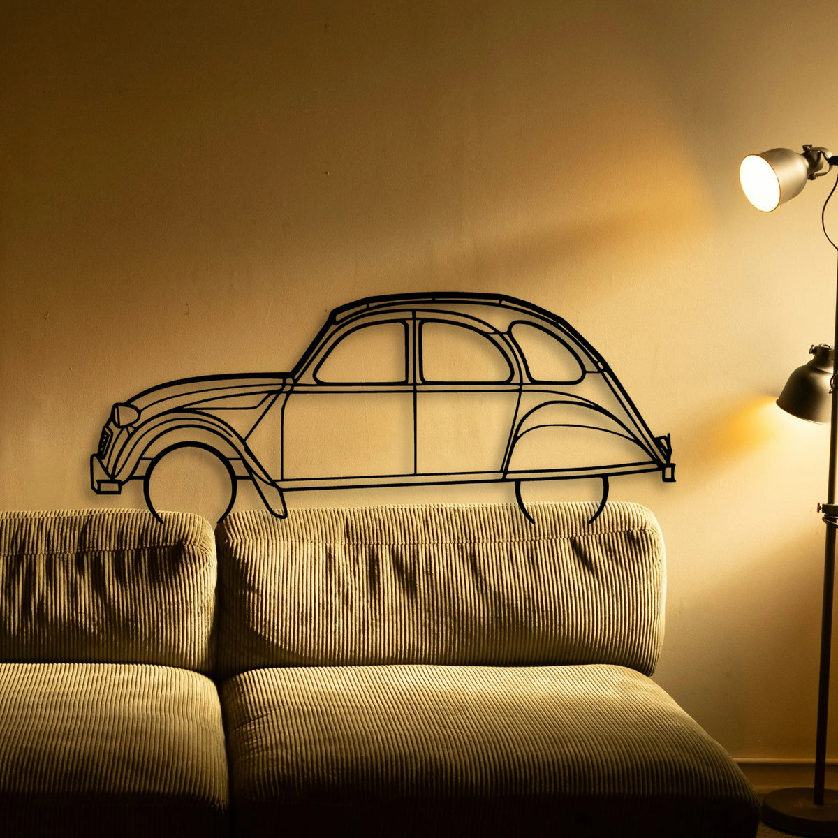 2CV 1966 Classic Silhouette Metal Wall Art - Tinvibe