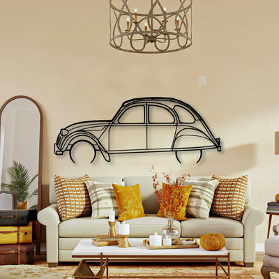 2CV 1966 Classic Silhouette Metal Wall Art - Tinvibe