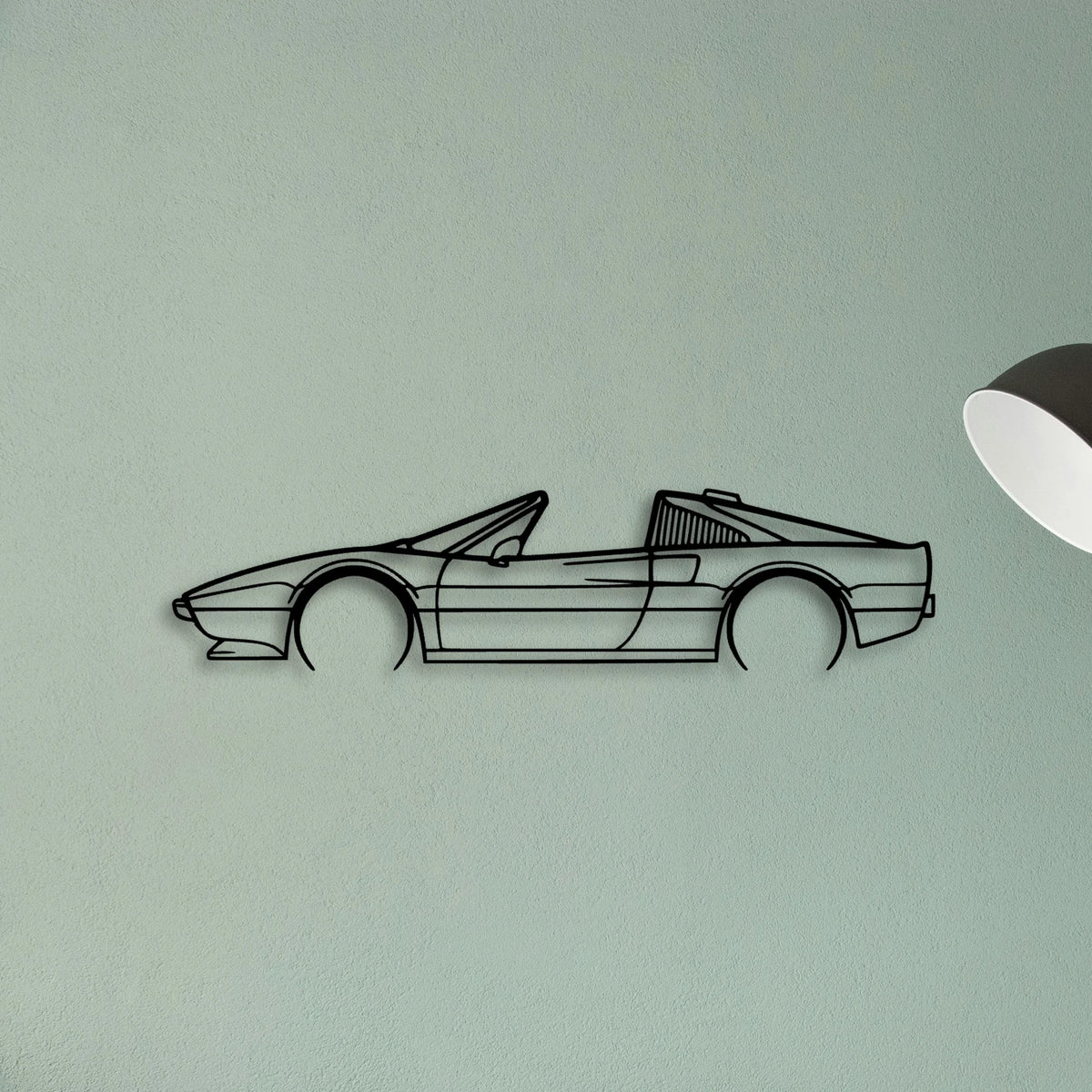 308 GTS QV 1984 Classic Silhouette Metal Wall Art - Tinvibe