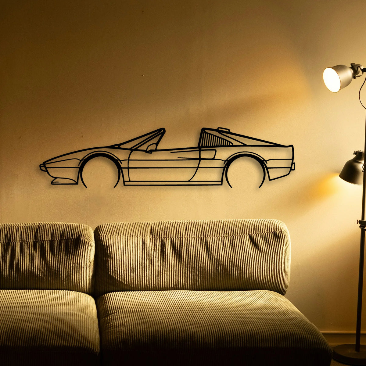 308 GTS QV 1984 Classic Silhouette Metal Wall Art - Tinvibe