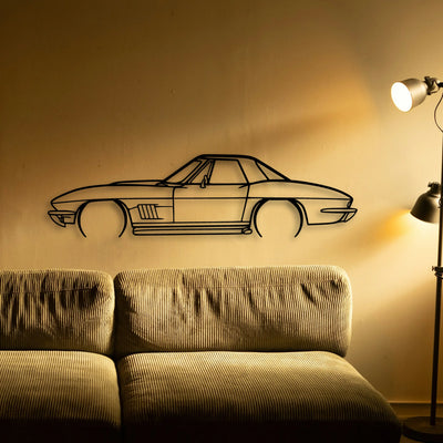 327 1967 2 Classic Silhouette Metal Wall Art - Tinvibe