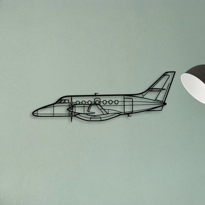 340B Plus Classic Aircraft Silhouette Metal Wall Art - Tinvibe