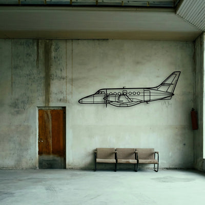 340B Plus Classic Aircraft Silhouette Metal Wall Art - Tinvibe