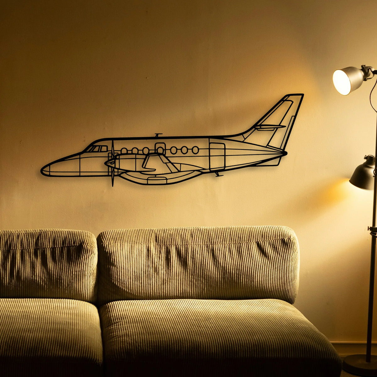 340B Plus Classic Aircraft Silhouette Metal Wall Art - Tinvibe