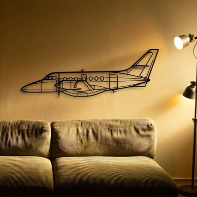 340B Plus Classic Aircraft Silhouette Metal Wall Art - Tinvibe