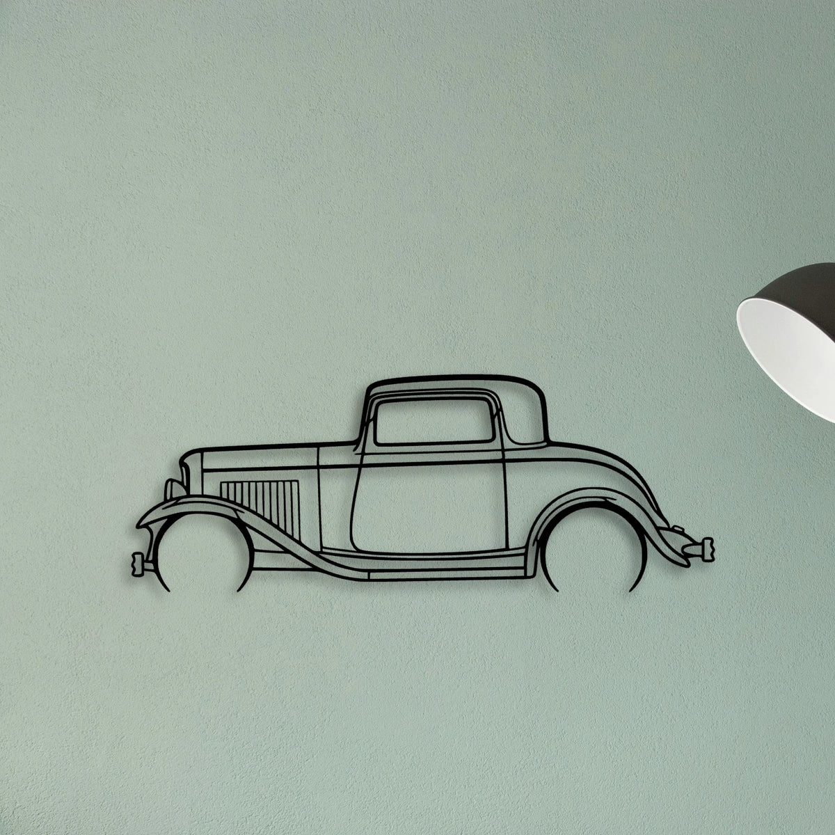 3 Window Coupe 1932 Classic Silhouette Metal Wall Art - Tinvibe