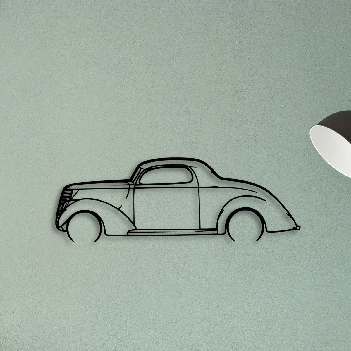 3 Window Coupe 1937 Classic Silhouette Metal Wall Art - Tinvibe