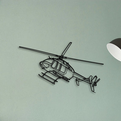 407GX Classic Aircraft Silhouette Metal Wall Art - Tinvibe