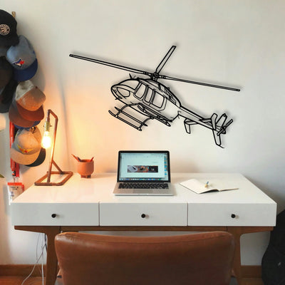 407GX Classic Aircraft Silhouette Metal Wall Art - Tinvibe