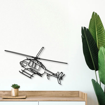 407GX Classic Aircraft Silhouette Metal Wall Art - Tinvibe